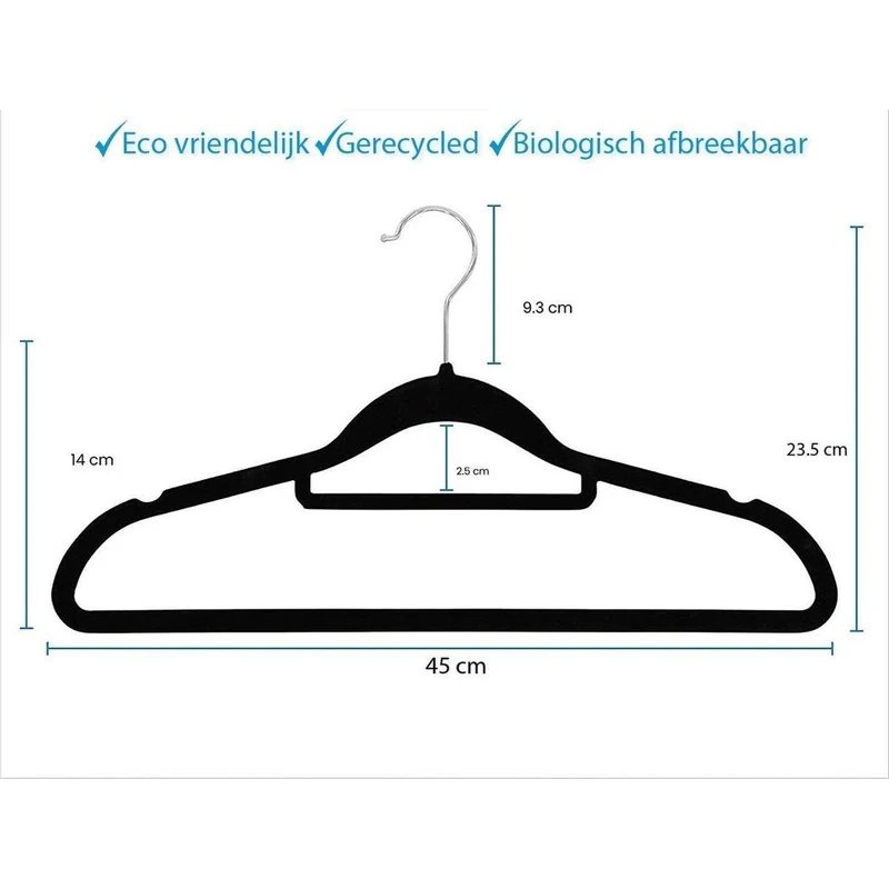 Eleganca Velvet anti-slip kledinghangers - 10 stuks