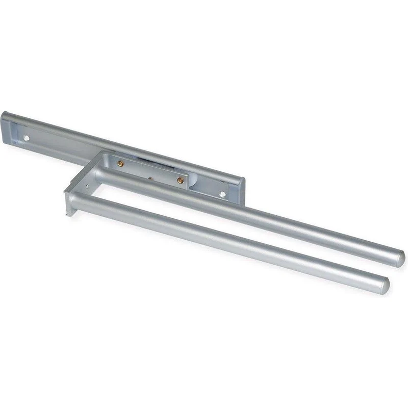 Eleganca Uittrekbaar aluminium handdoekrek 31cm Zilver