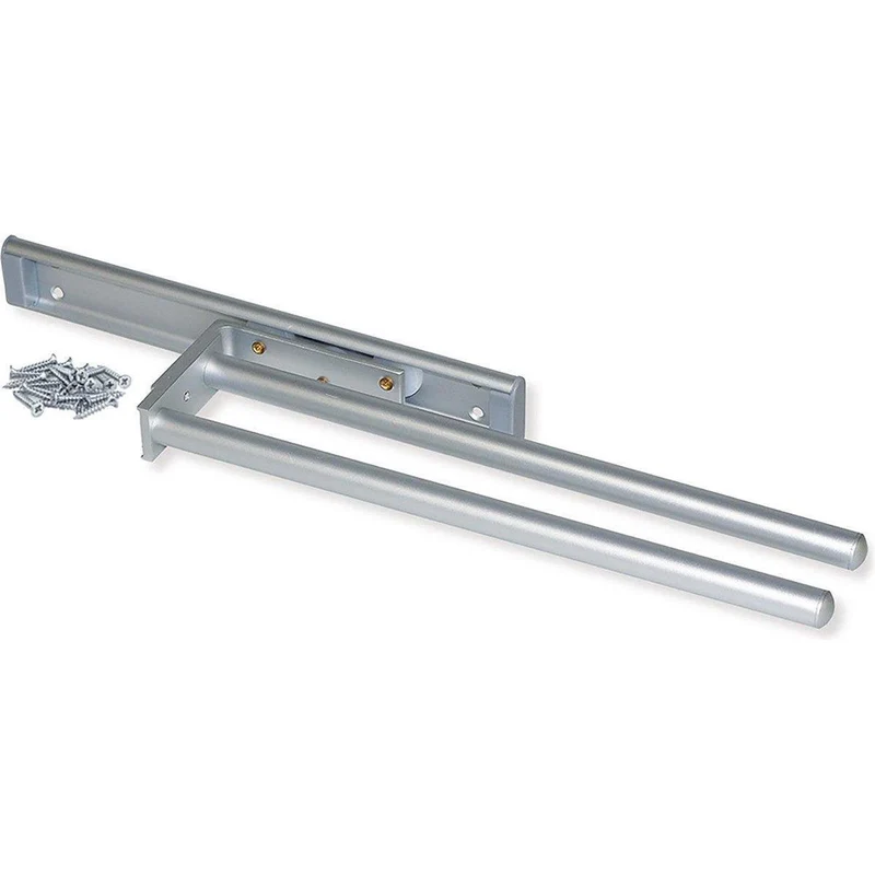 Eleganca Uittrekbaar aluminium handdoekrek 31cm Zilver