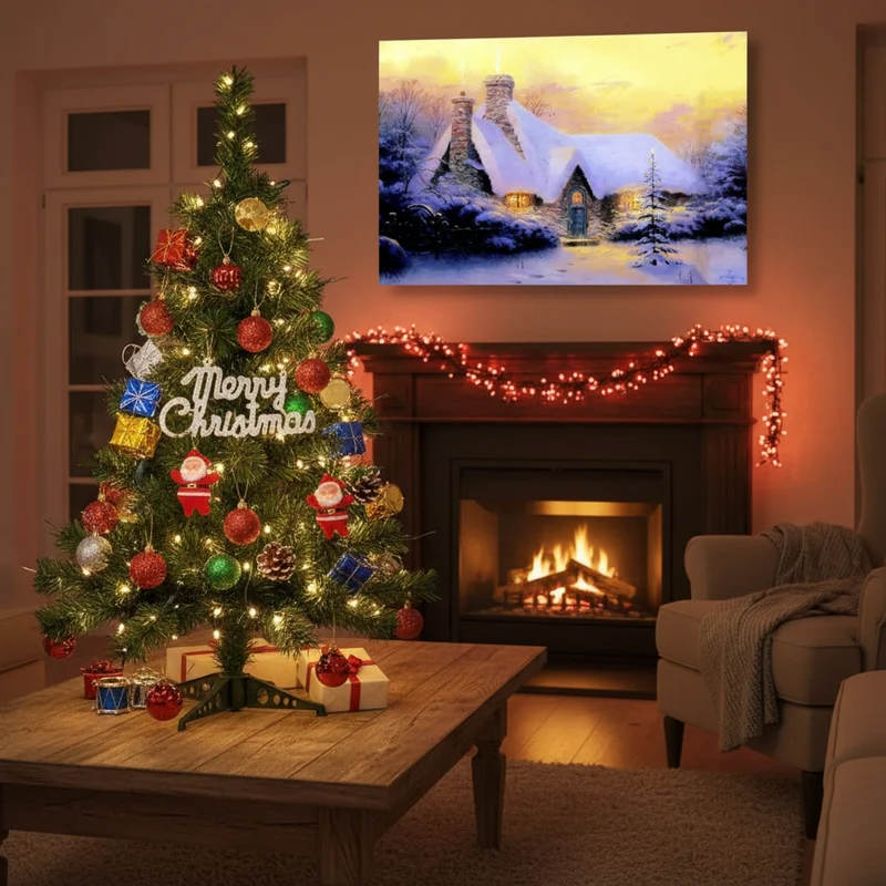 Pack Décoration Noël Complet - Sapin Guirlande Tableau