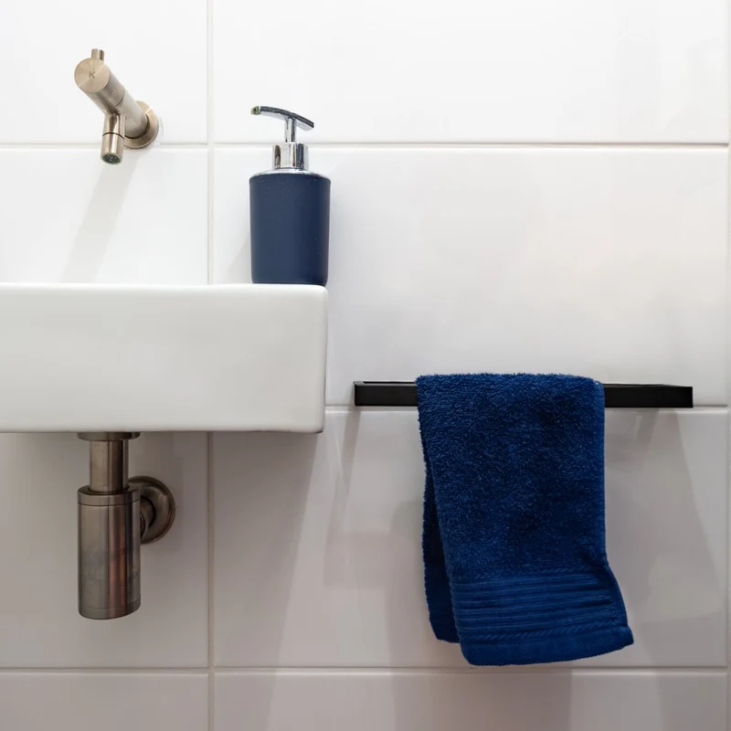 Eleganca Industrieel wand handdoekrek Mat Zwart