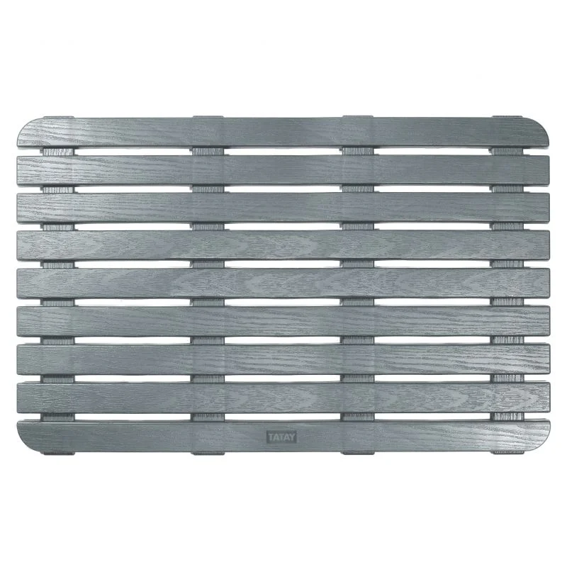 CAILLEBOTIS 80x50 GRIS ANTHRACITE - Tapis Douche Rectangulaire Antidérapant