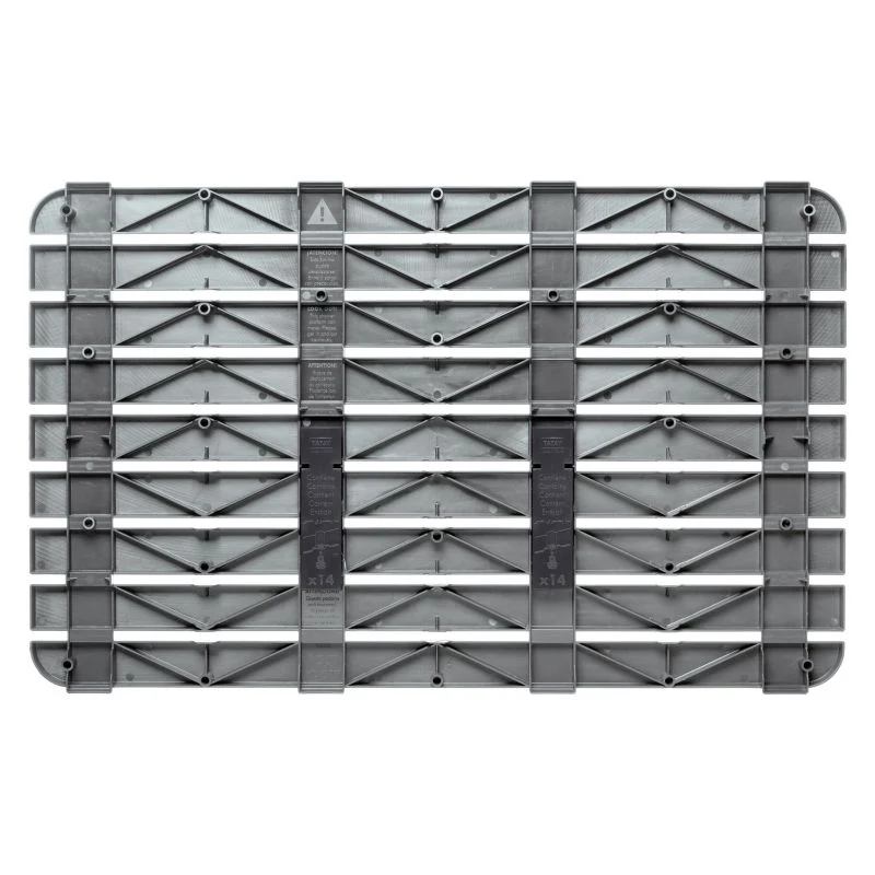 CAILLEBOTIS 80x50 GRIS ANTHRACITE - Tapis Douche Rectangulaire Antidérapant