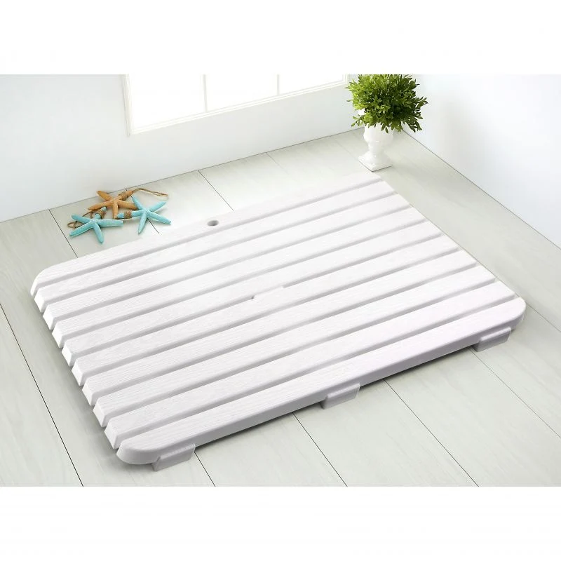 CAILLEBOTIS 80x50 - Tapis Douche Rectangulaire Antidérapant Blanc
