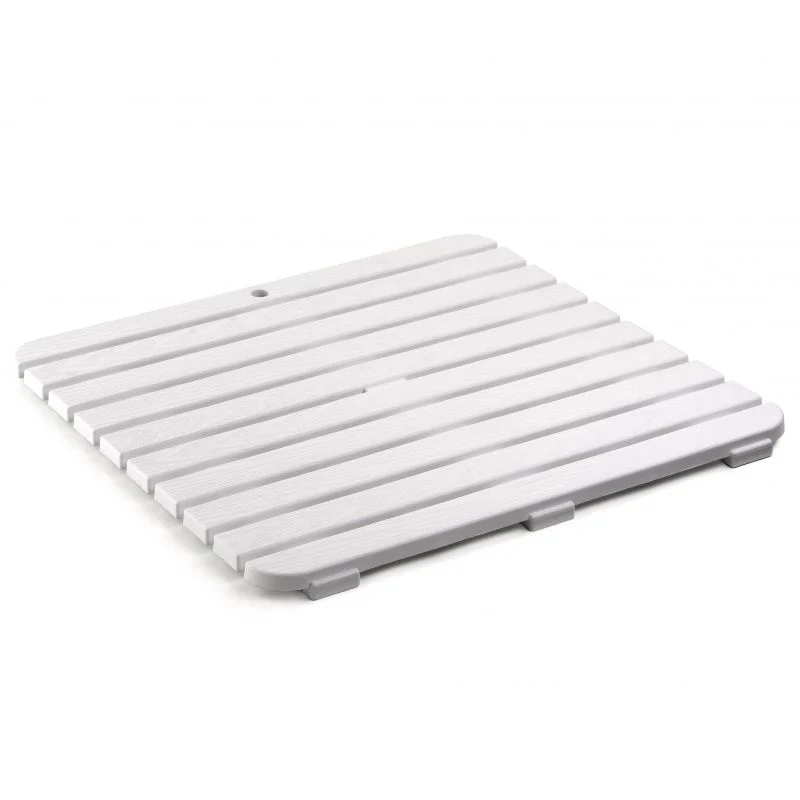 CAILLEBOTIS 55x55 - Tapis Douche Antidérapant Effet Bois Blanc
