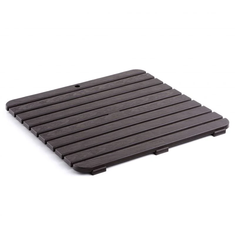 CAILLEBOTIS 55x55 FONCÉ - Tapis Douche Antidérapant Effet Bois