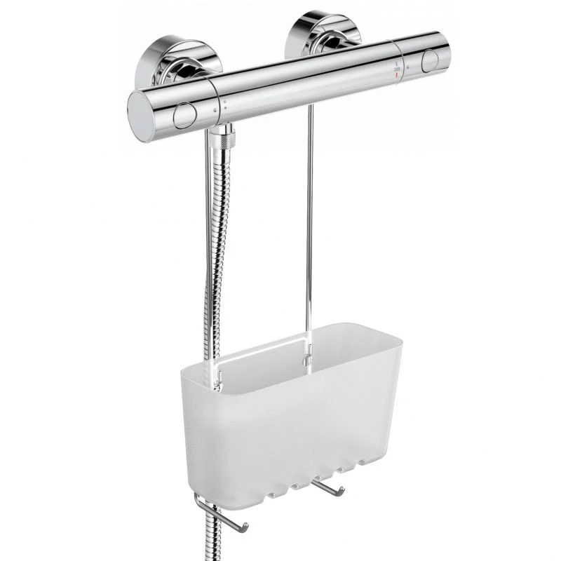 PANIER DE DOUCHE SINGLE GLACÉ - Inox Sans Perçage avec Crochets