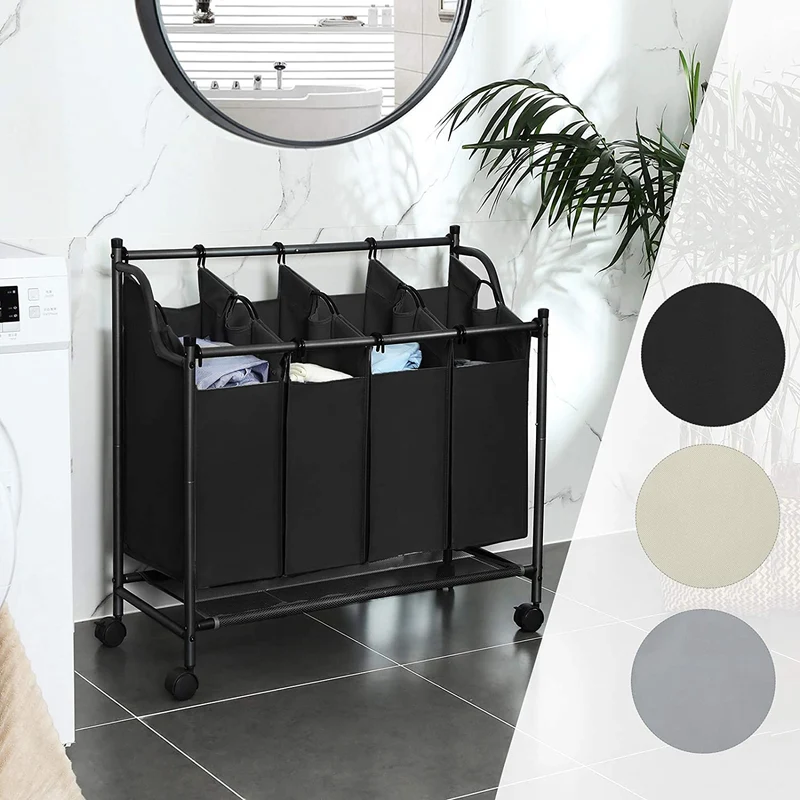 Nancy's Carnaxide Wassorteerder - Wasmand - Wasbox - Zwart - 4 x 35 Liter