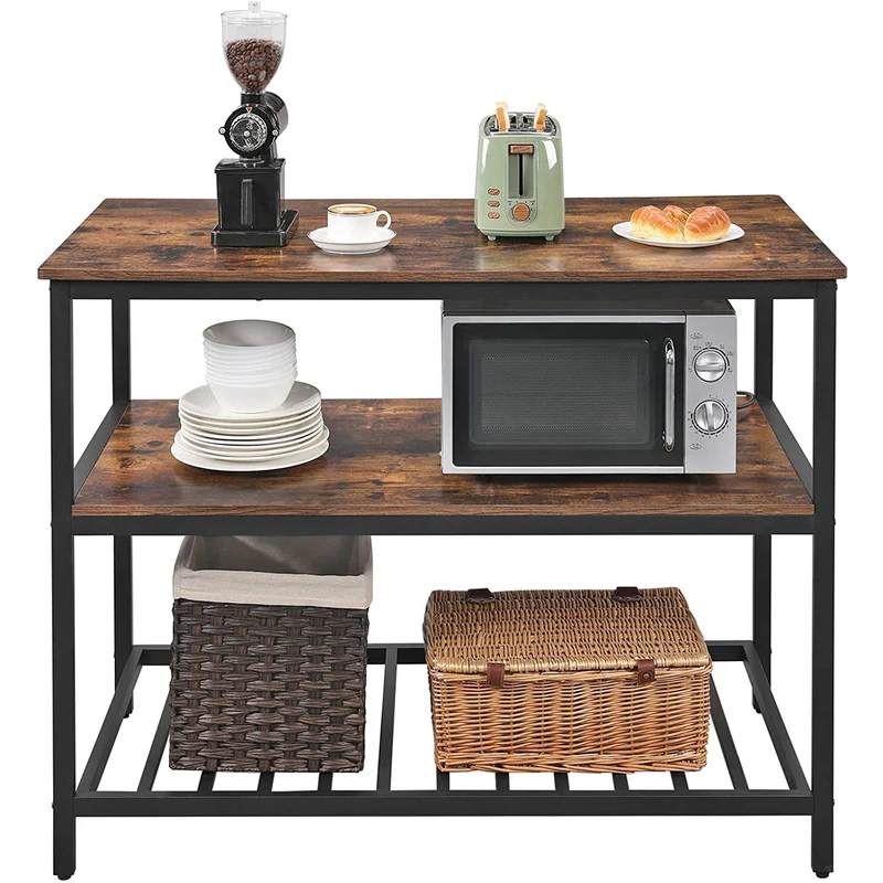 Nancy's Gordons Keukenkast - Keukenrek - Opbergrek - Vintage Bruin / Zwart - ± 120 x 60 x 90 cm