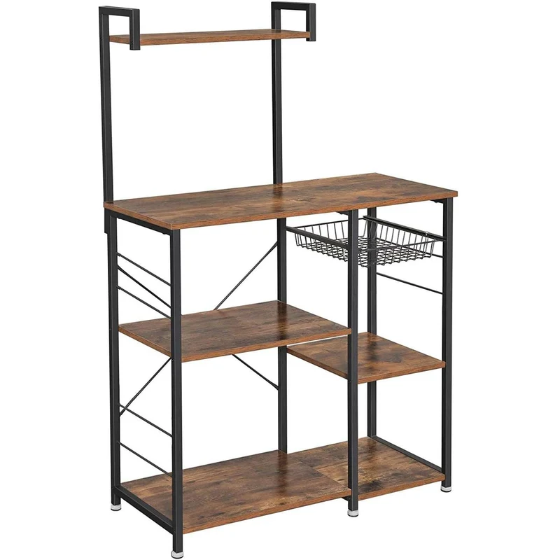 Nancy's Huntsville Keukenkast - Keukenrek - Opbergkast - Vintage Donkerbruin - ± 90 x 40 x 130 cm