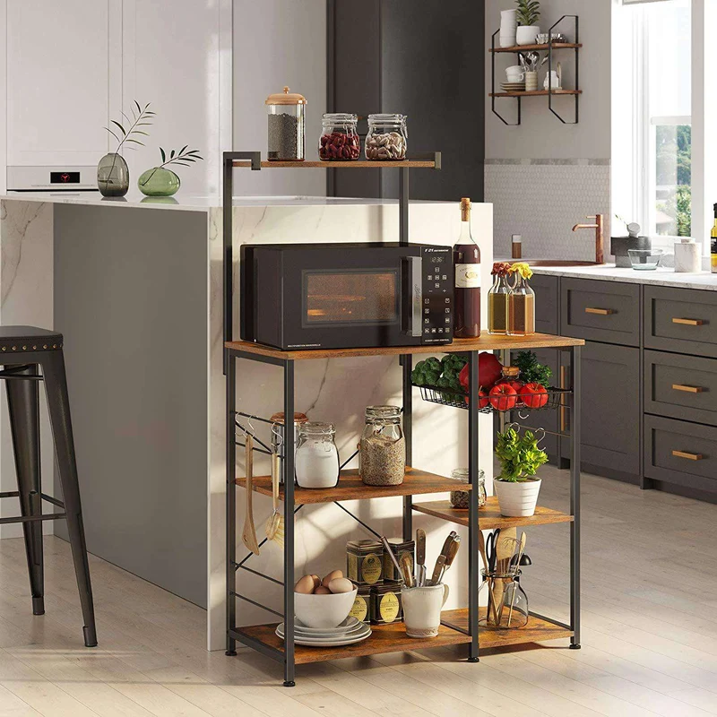 Nancy's Huntsville Keukenkast - Keukenrek - Opbergkast - Vintage Donkerbruin - ± 90 x 40 x 130 cm