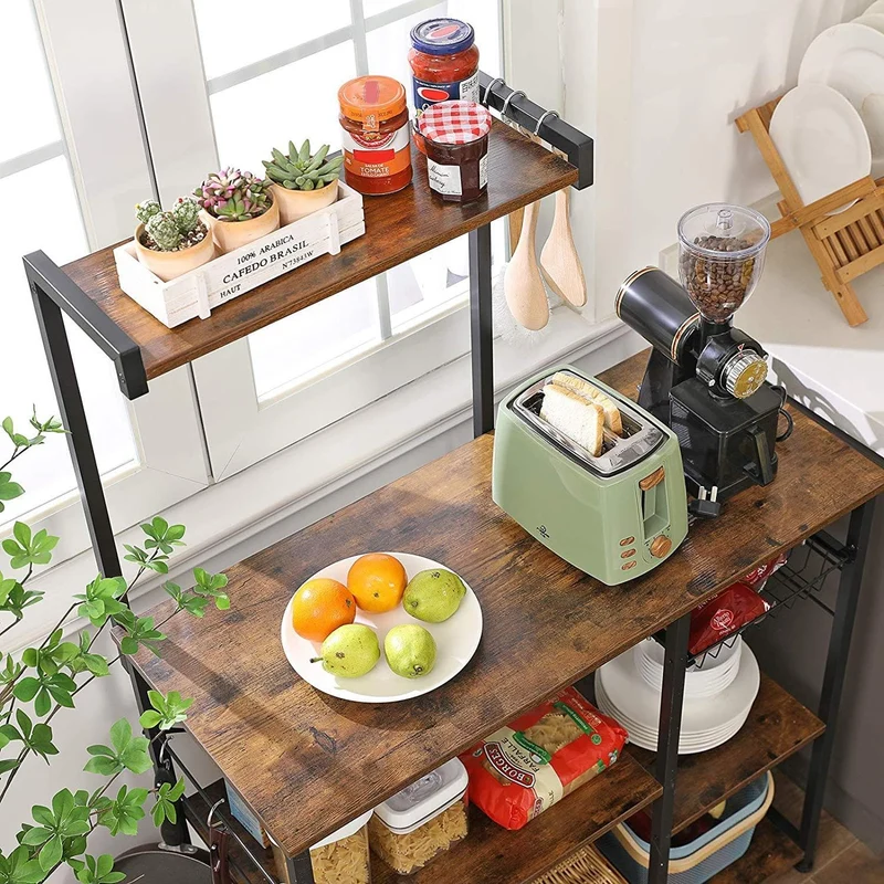 Nancy's Huntsville Keukenkast - Keukenrek - Opbergkast - Vintage Donkerbruin - ± 90 x 40 x 130 cm