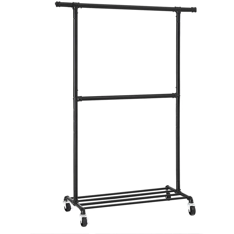 Nancy's Talinhas Kledingrek - Stevig Garderoberek - Belastbaar tot 110 KG - Zwart - Staal - ± 130 x 50 x 200 cm
