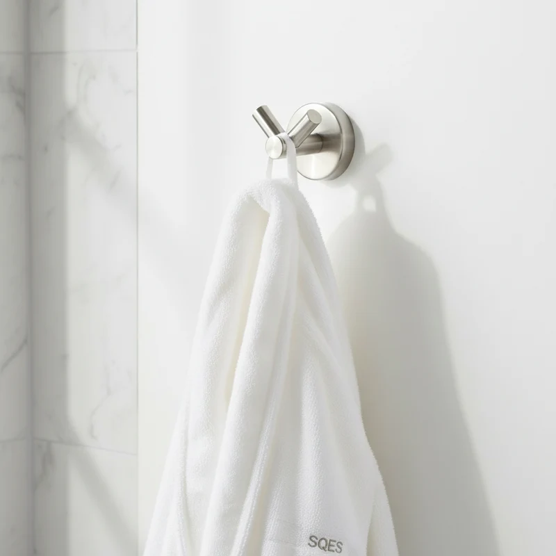 CaMeRo Patère Double Inox - Crochet Salle de Bain Design Brossé