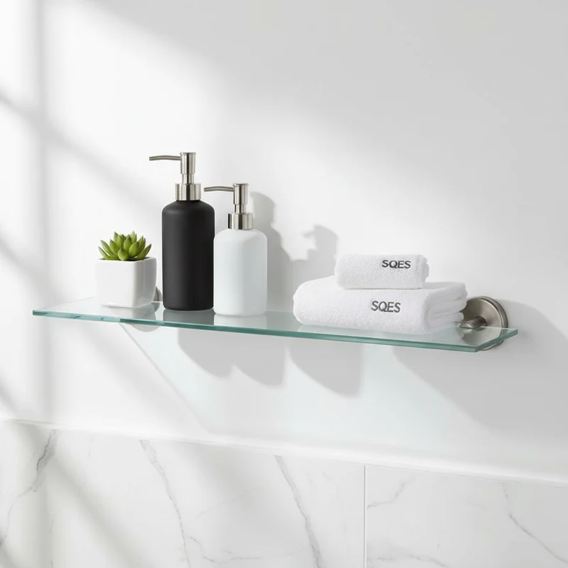 CaMeRo Étagère en Verre Inox 50cm - Tablette Salle de Bain Design