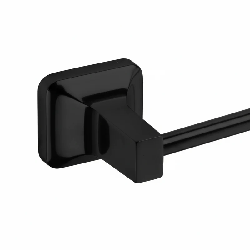 CaMeRo Porte Serviette UNO Noir 60cm - Barre Murale Salle de Bain
