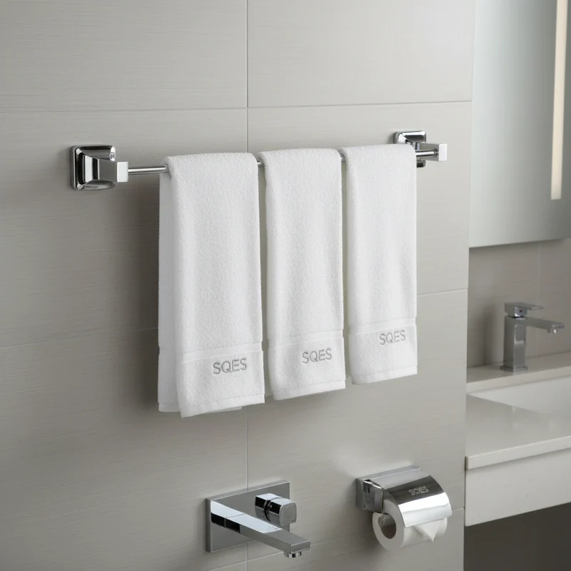 CaMeRo Porte Serviette UNO Chrome 60cm - Barre Murale Salle de Bain