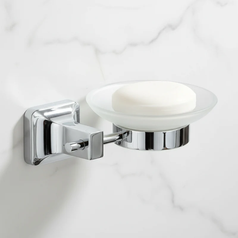 CaMeRo Porte Savon Rond UNO Chrome - Support Mural Salle de Bain