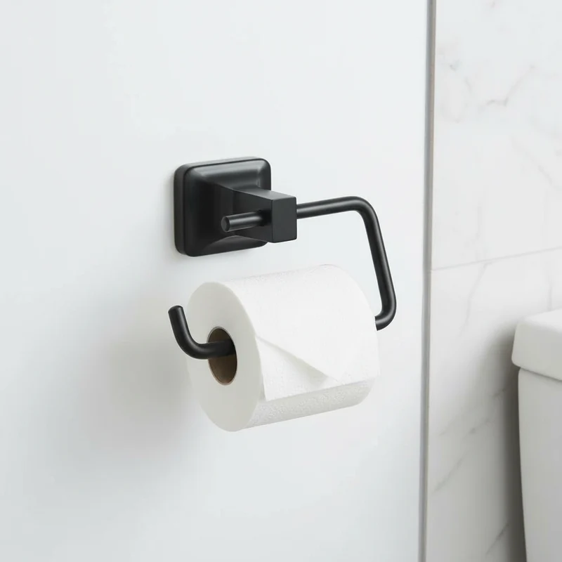 CaMeRo Porte Papier UNO Noir - Support Mural Salle de Bain