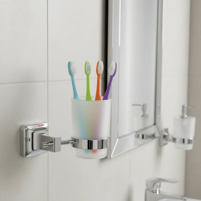 CaMeRo Porte Brosses à Dents UNO Chrome - Support Mural Salle de Bain