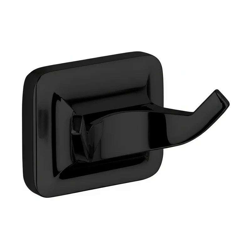 Patère Double UNO Noir - Porte Vêtement Salle de Bain Inoxydable