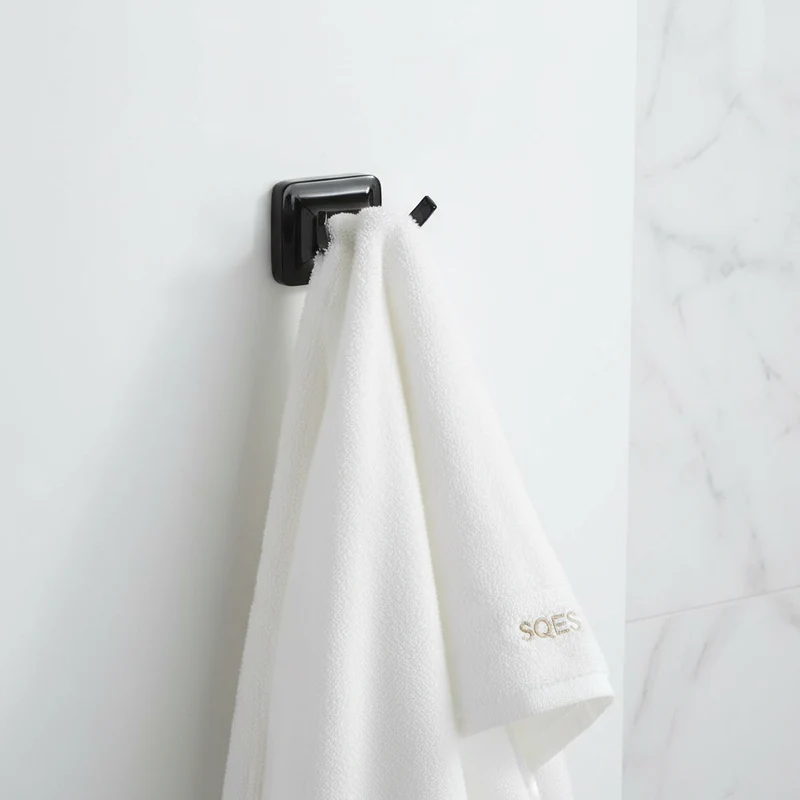 Patère Double UNO Noir - Porte Vêtement Salle de Bain Inoxydable