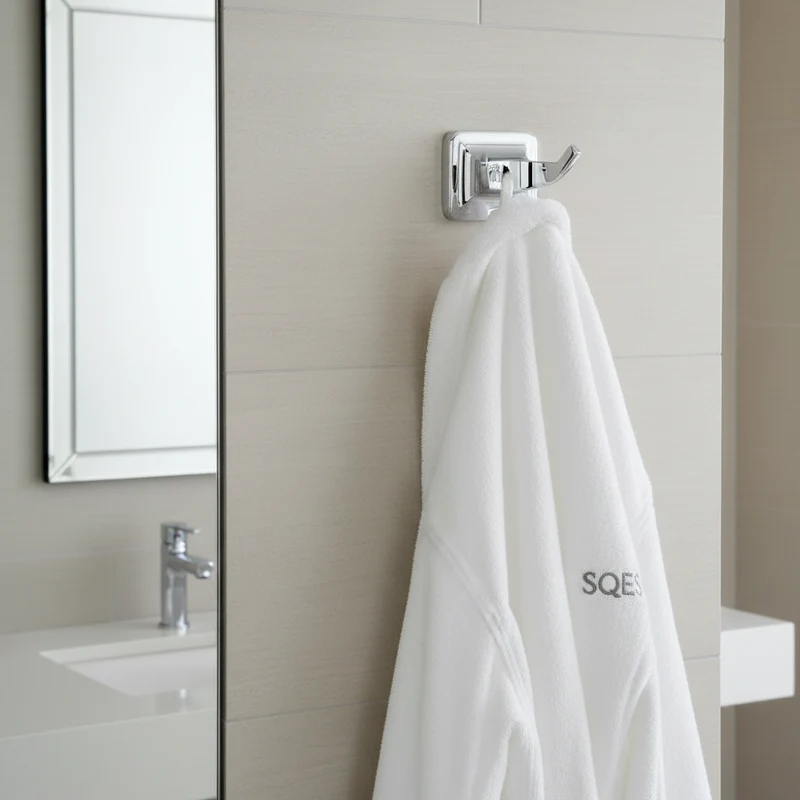 Patère Double UNO Chrome - Crochet Salle de Bain Design