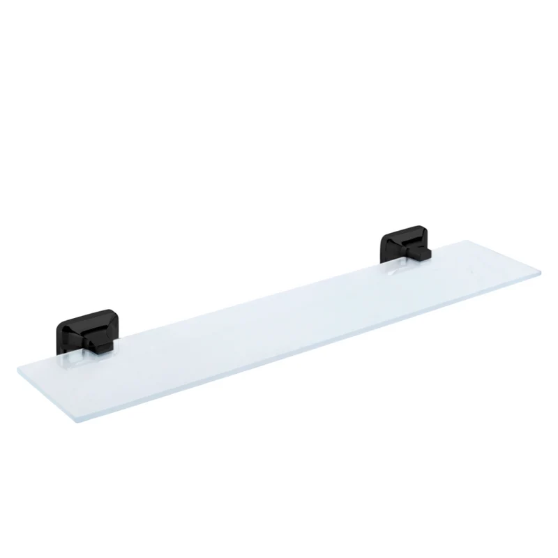 Etagère en Verre UNO Noir 50cm - Tablette Salle de Bain Design