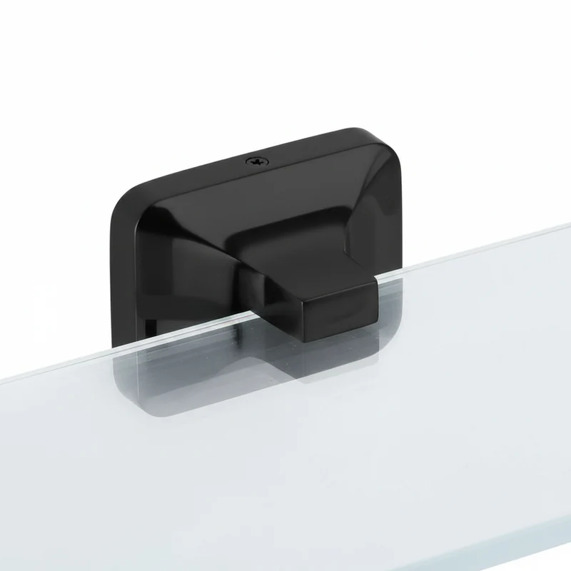 Etagère en Verre UNO Noir 50cm - Tablette Salle de Bain Design