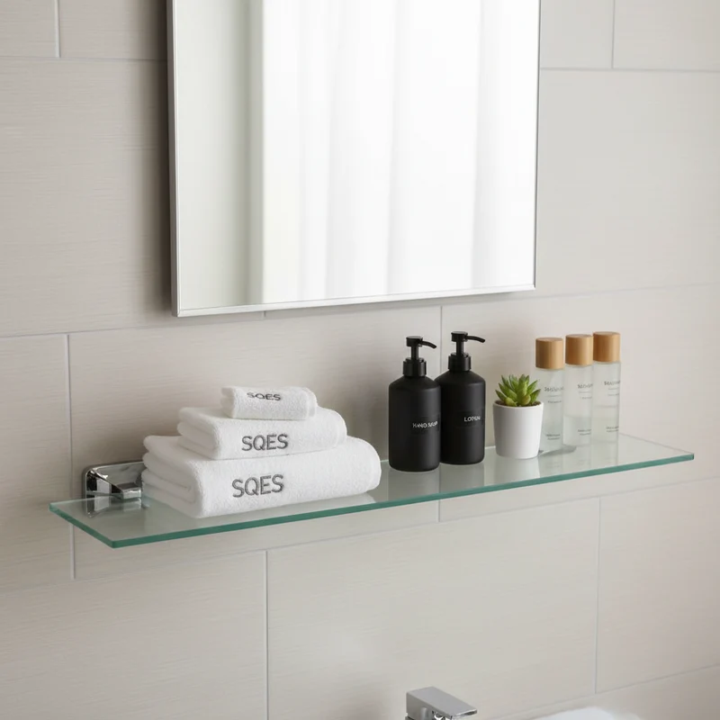 Étagère en Verre UNO Chrome 50cm - Tablette Salle de Bain Design