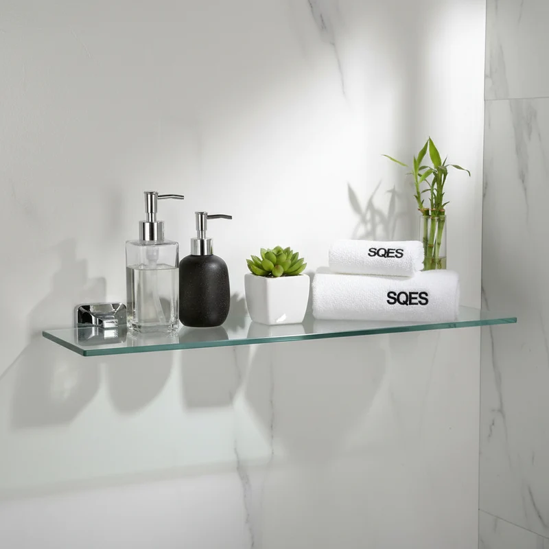 Étagère en Verre UNO Chrome 50cm - Tablette Salle de Bain Design