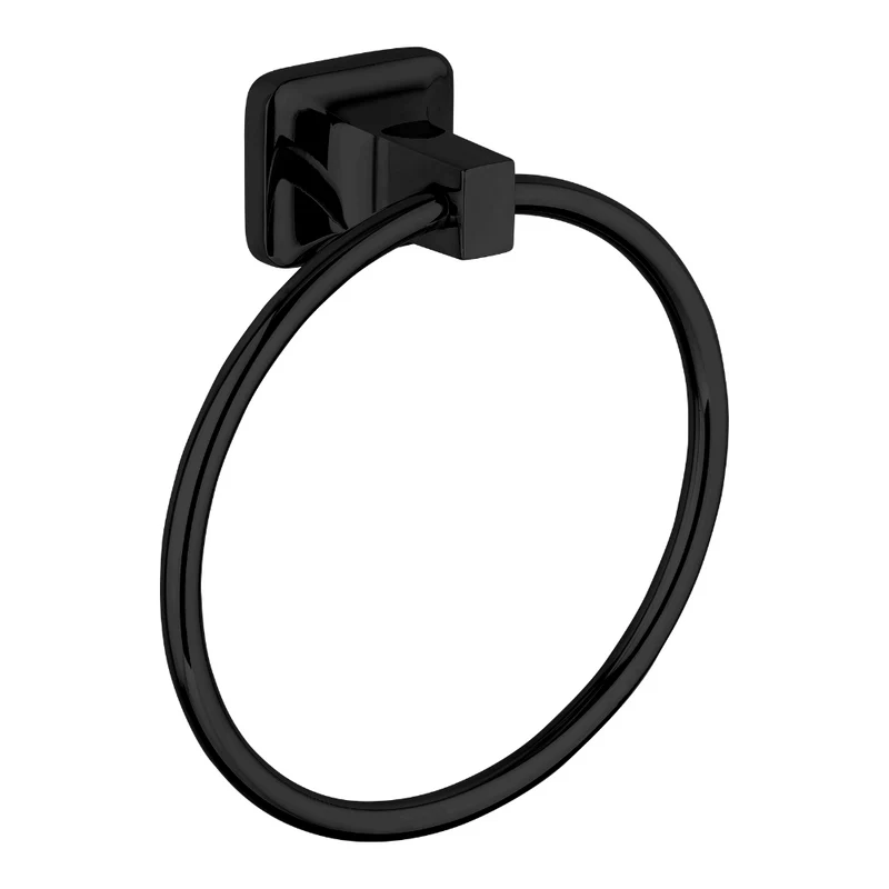 Porte Serviette Anneau UNO Noir - Accessoire Salle de Bain Design