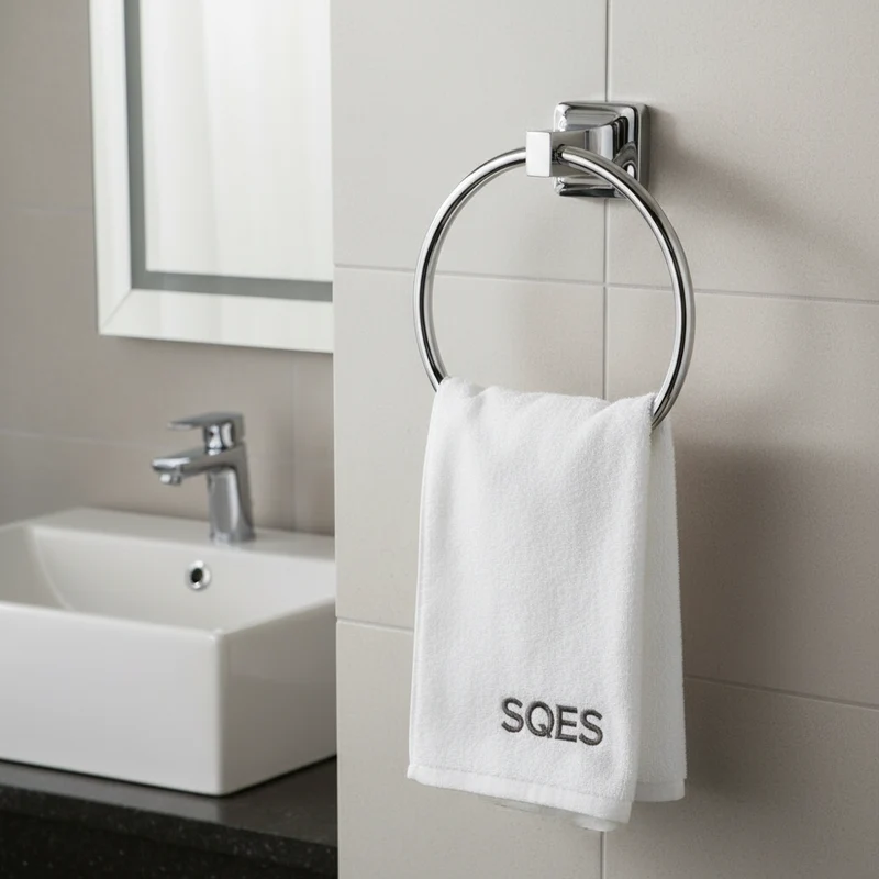 CaMeRo Porte Serviette Anneau UNO Chrome - Accessoire Salle de Bain Design