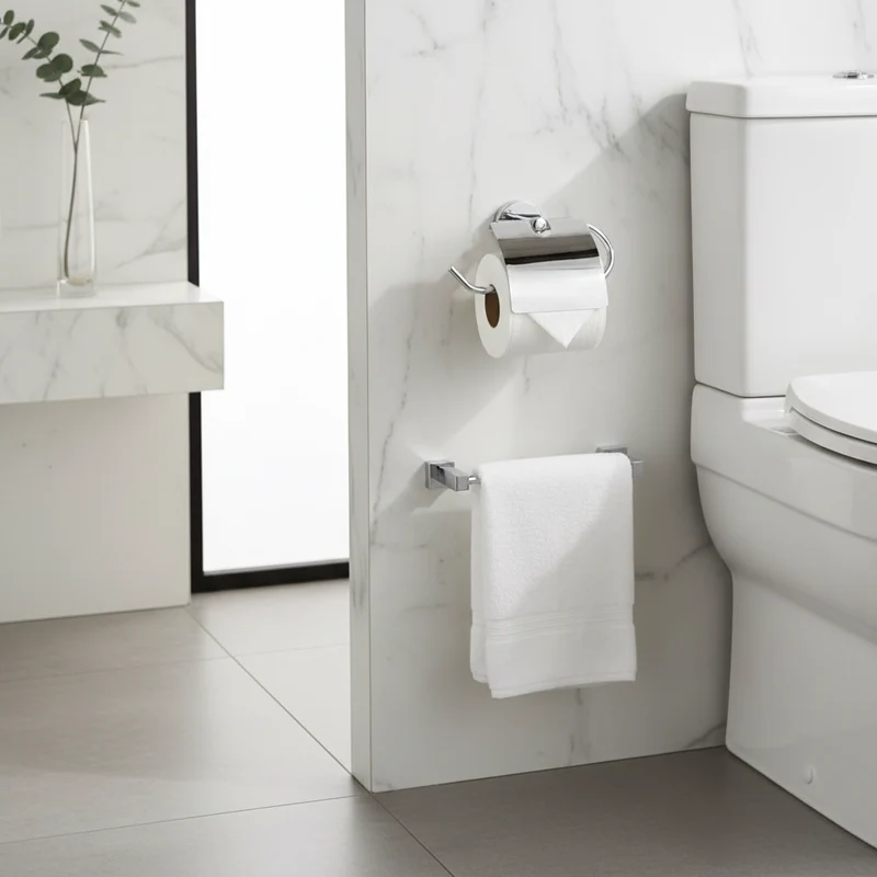 Porte Papier Toilette Chrome Camero SMART avec Couvercle