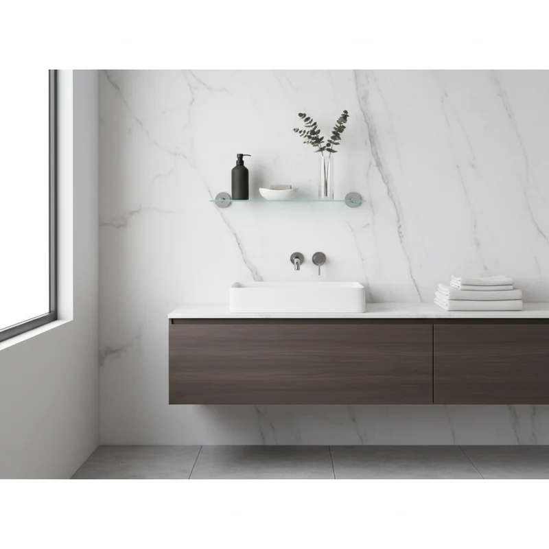 Tablette Lavabo - Étagère en Verre Chrome Camero SMART 50cm