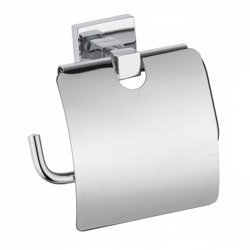 Porte Papier Toilette Chrome Camero MIA avec Couvercle