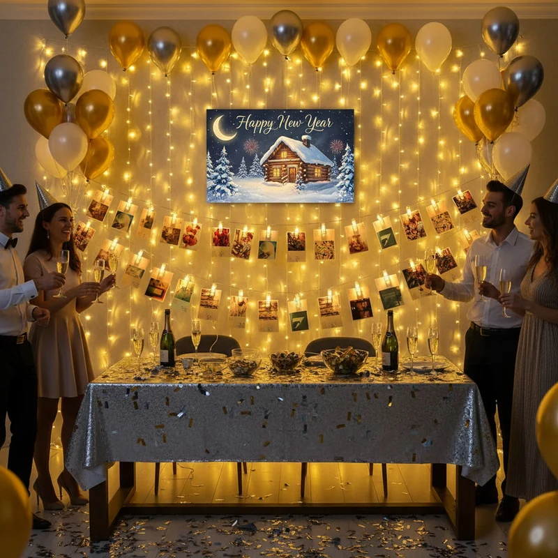 Pack Nouvel An 2025 Complet LED - Tableau + Guirlandes 🎉