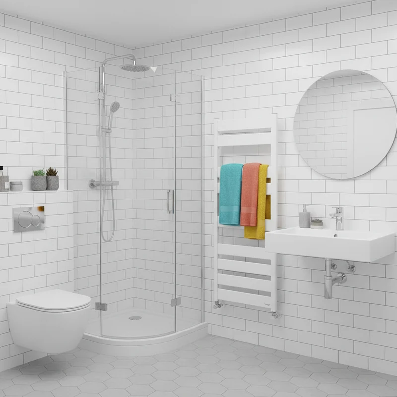 Sèche Serviettes Aluminium Blanc 70cm