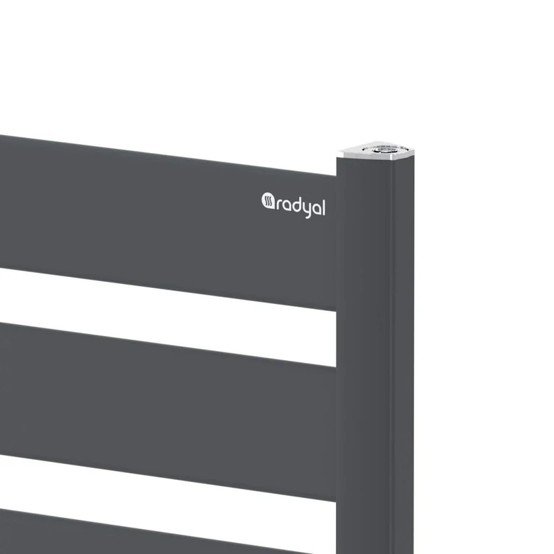 Radyal Sèche Serviette Aluminium Noir mat - 1.2M -