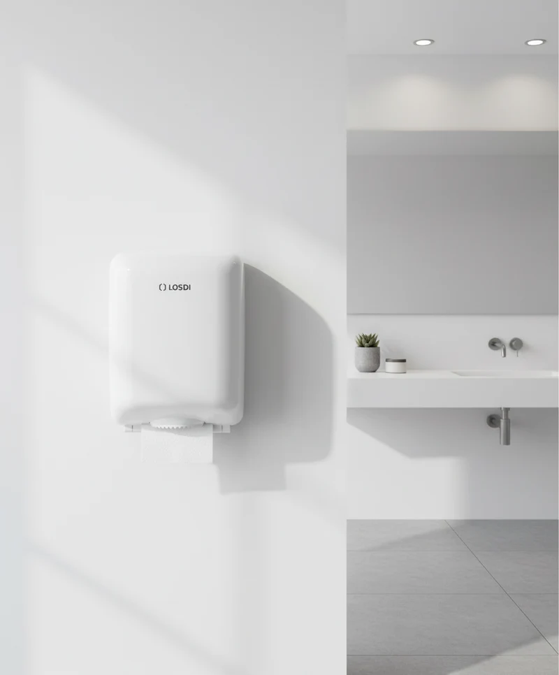 LOSDI Distributeur de Papier à Alimentation Centrale ABS Blanc ELEGANCE