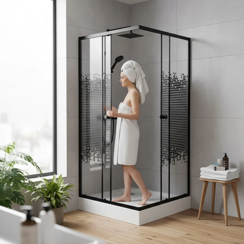Cabine de douche carré 90/90/190 Noir
