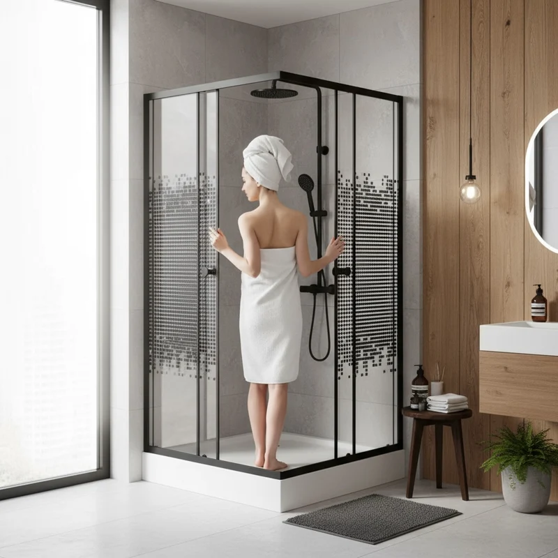 Cabine de douche carré 90/90/190 Noir
