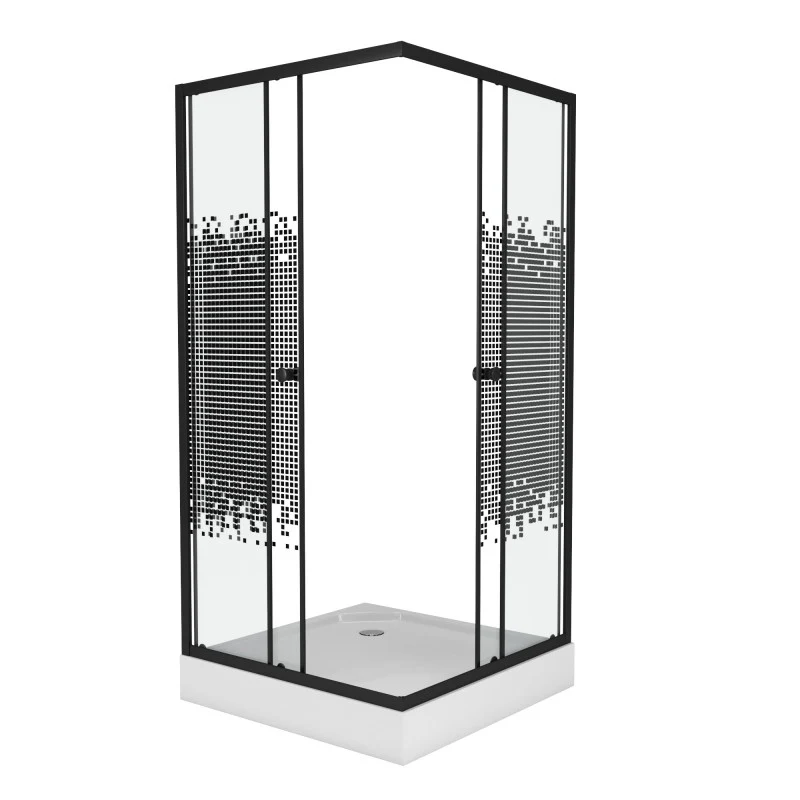 Cabine de douche carré 90/90/190 Noir