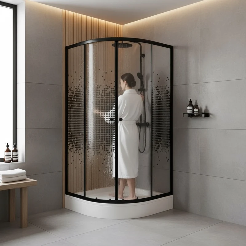 Cabine de douche rond 90/90/190 Noir