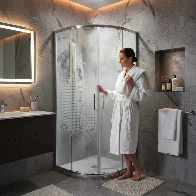 Cabine de douche rond 80/80/190 chromé