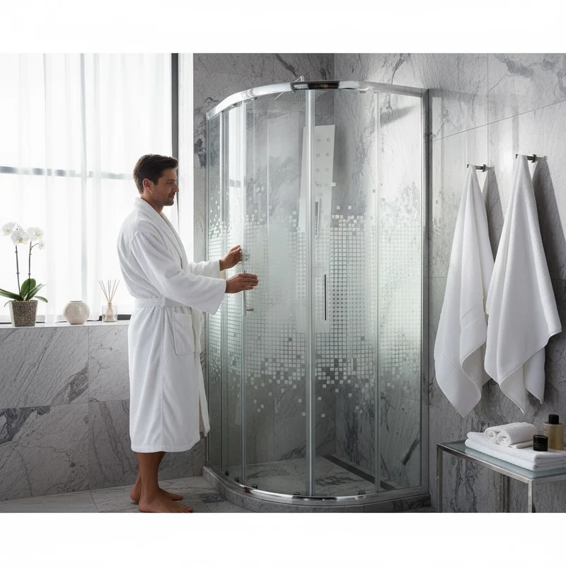 Cabine de douche rond 80/80/190 chromé
