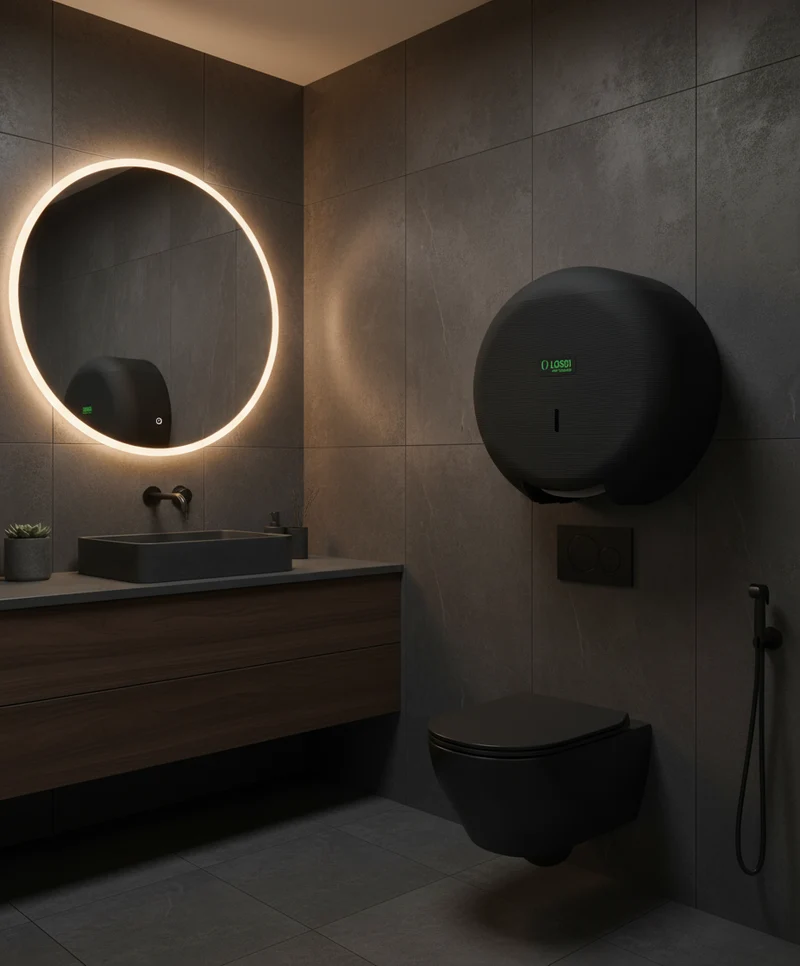 LOSDI Distributeur Papier Toilette Géant Noir Mat - CP-3006-MT