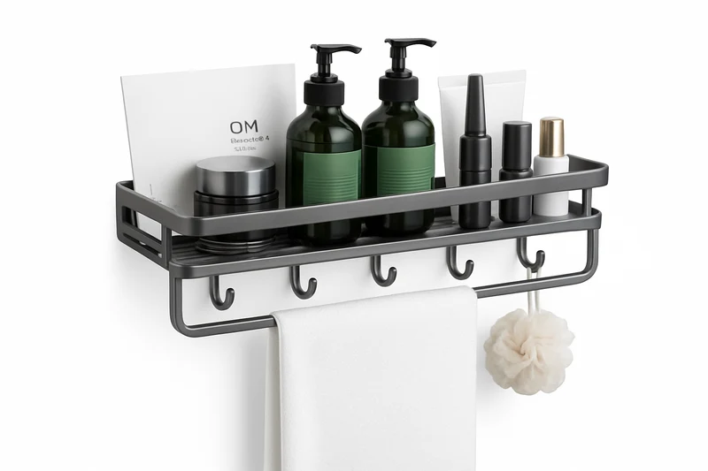 Porte-serviettes Étagère Salle de Bain SBS-138 Gun Grey 50cm