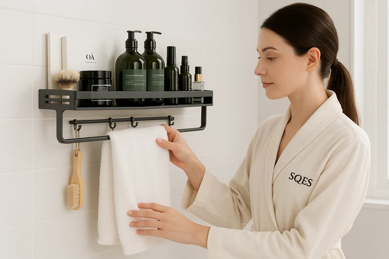 Porte-serviettes Étagère Salle de Bain SBS-138 Gun Grey 50cm
