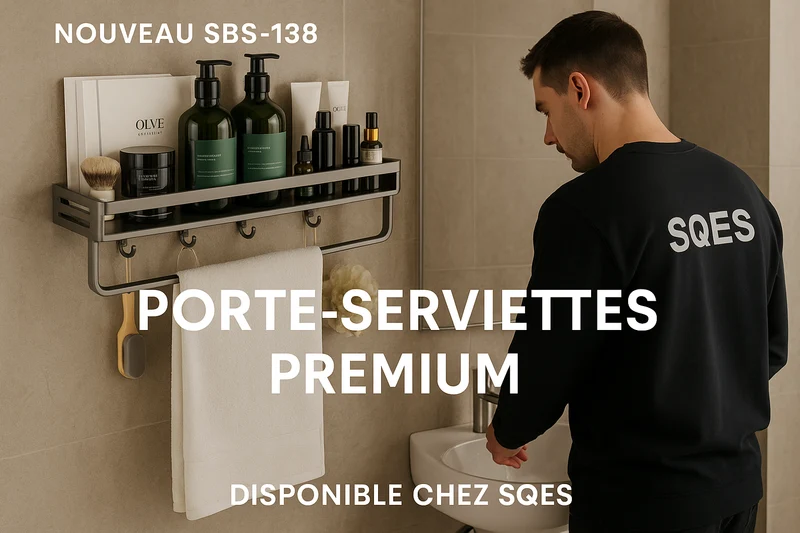 Porte-serviettes Étagère Salle de Bain SBS-138 Gun Grey 50cm